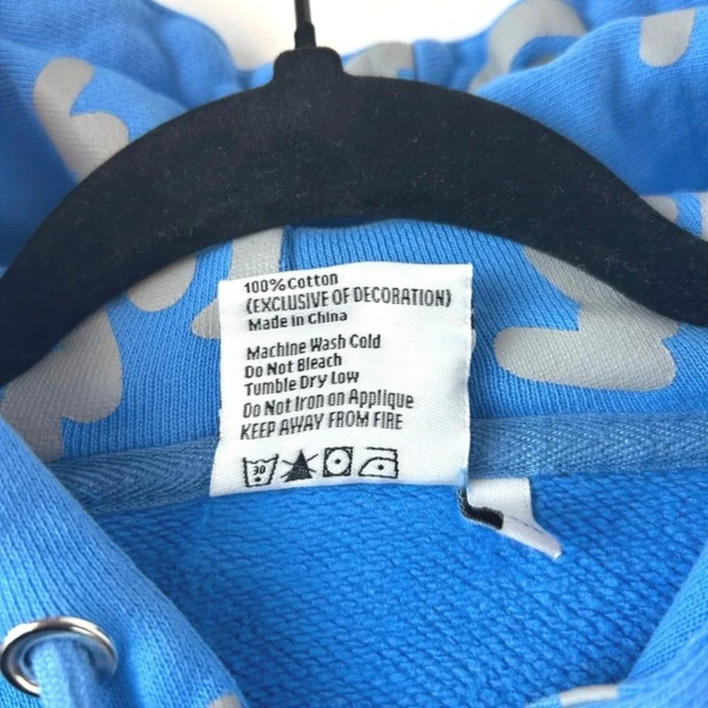 Alien Frens GM‎ Blue All Over Print Hoodie Mens XXL 100% Cotton Streetwear